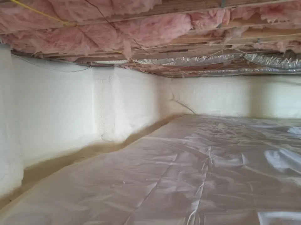 Crawl space encapsulation with closed-cell spray foam for Attic Insulation in Exeter